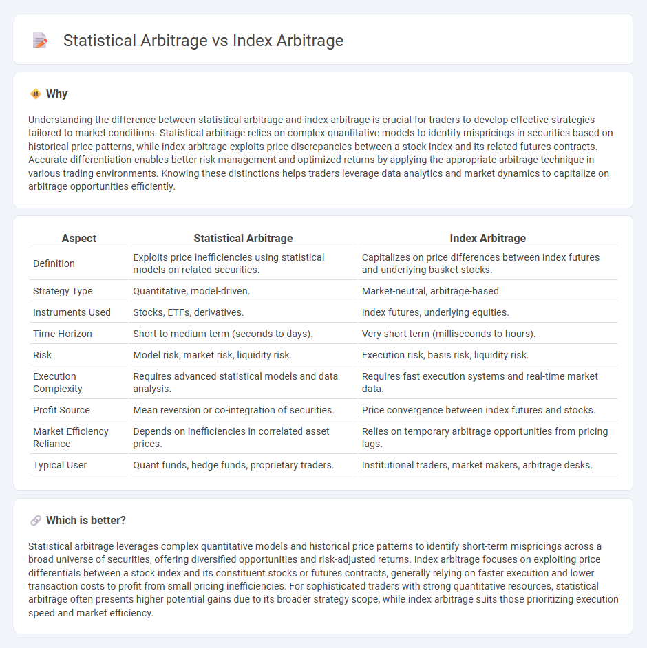 Statistical Arbitrage vs Index Arbitrage in Trading