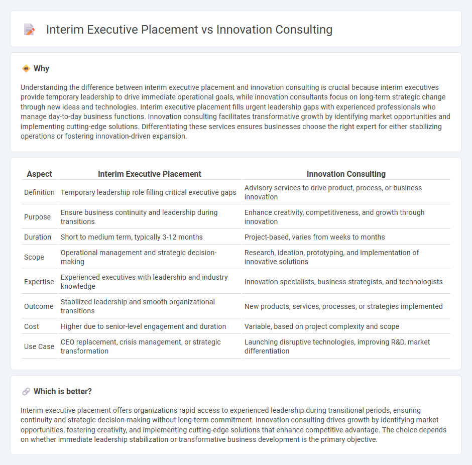 Interim Executive Placement vs Innovation Consulting in Consulting