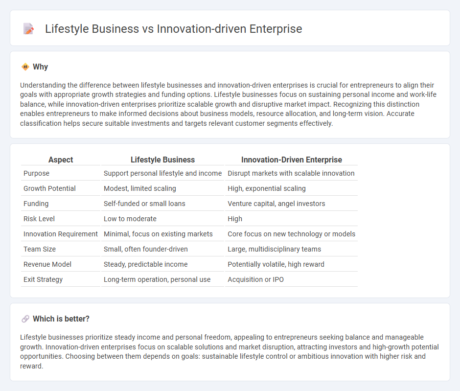 Lifestyle Business vs Innovation-Driven Enterprise in Entrepreneurship