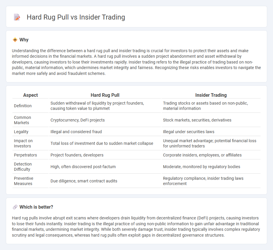 Hard Rug Pull vs Insider Trading in Finance