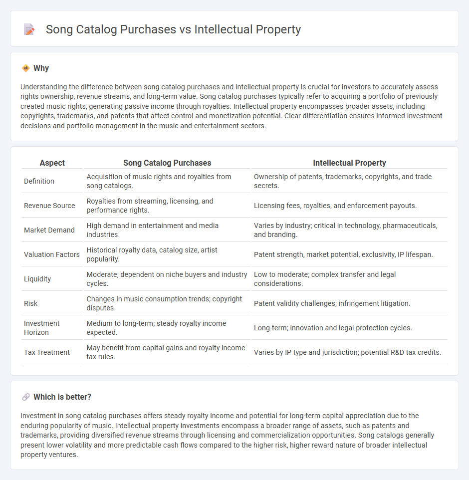 Song Catalog Purchases vs Intellectual Property in Investment
