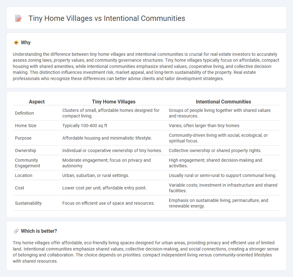 Tiny Home Villages vs Intentional Communities in Real Estate