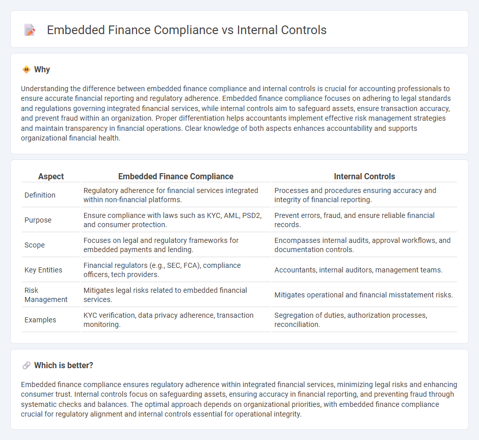 Embedded Finance Compliance vs Internal Controls in Accounting