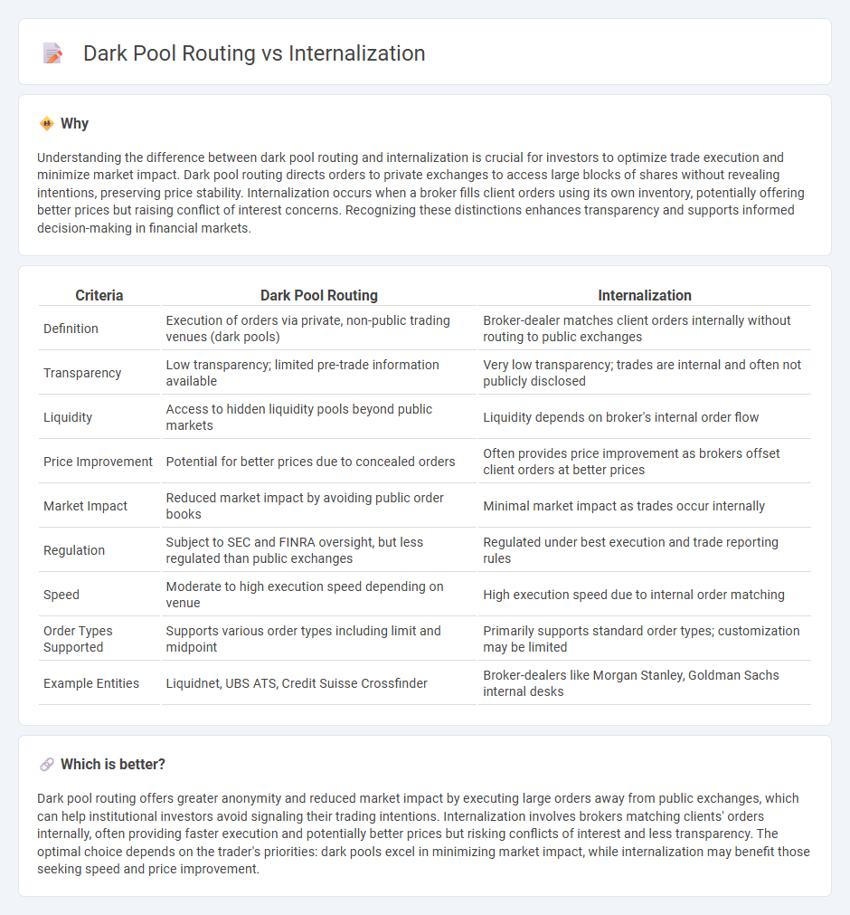 Dark Pool Routing vs Internalization in Finance