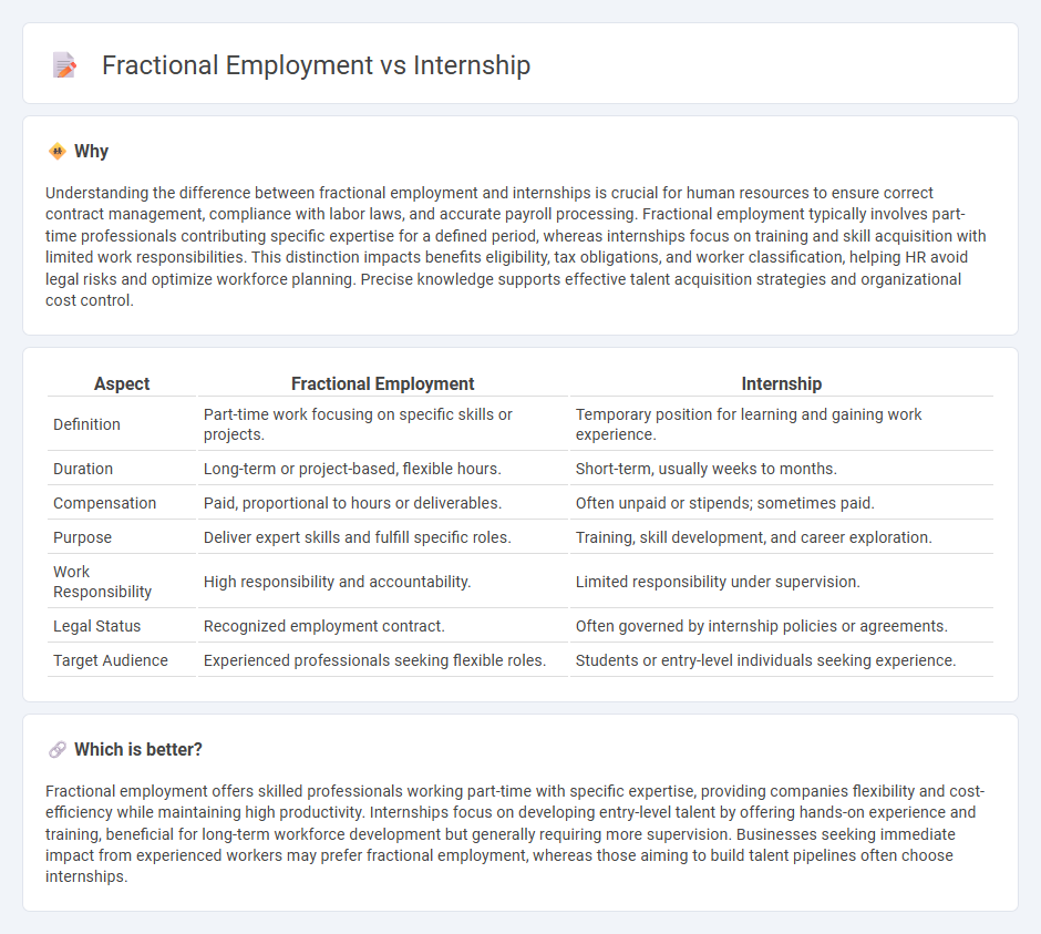 Fractional Employment vs Internship in Human Resources