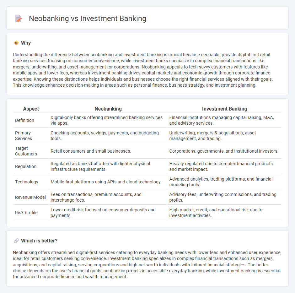 Neobanking vs Investment Banking in Banking