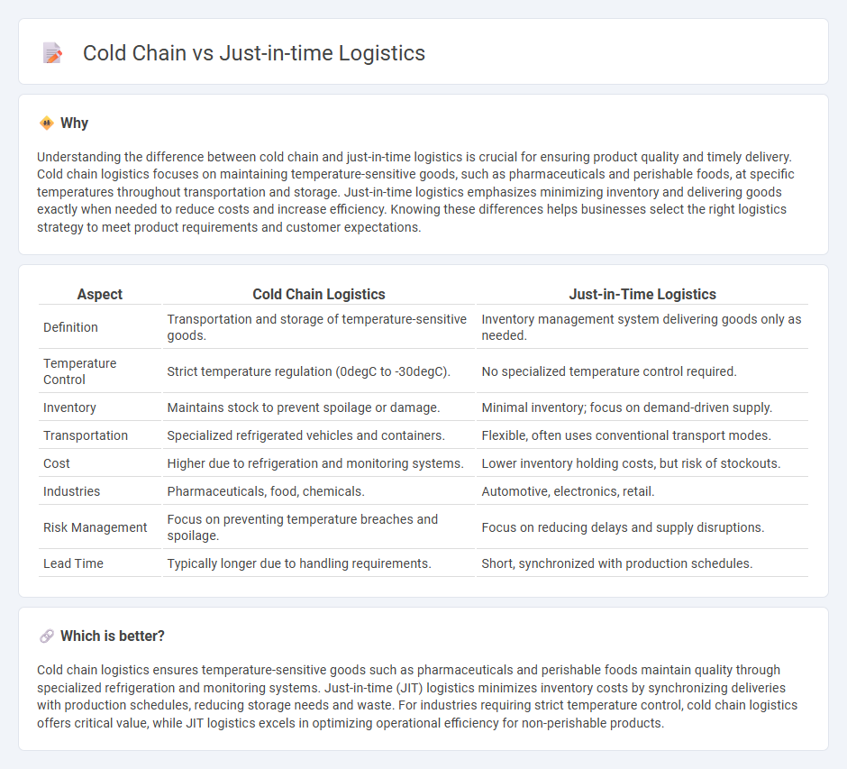 Cold Chain vs Just-In-Time Logistics in Logistics