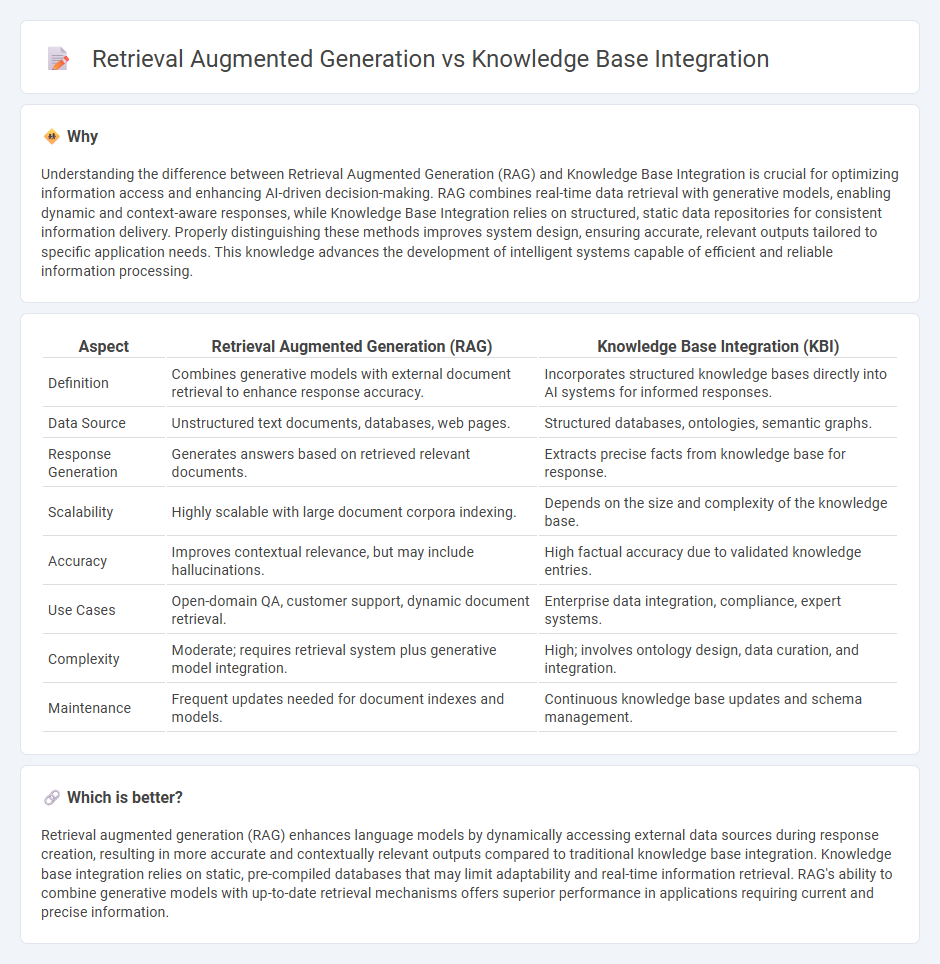 Retrieval Augmented Generation vs Knowledge Base Integration in Technology