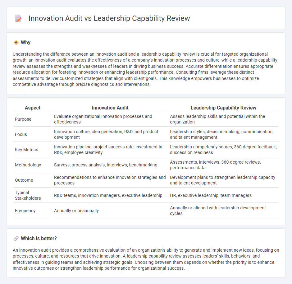 Innovation Audit vs Leadership Capability Review in Consulting