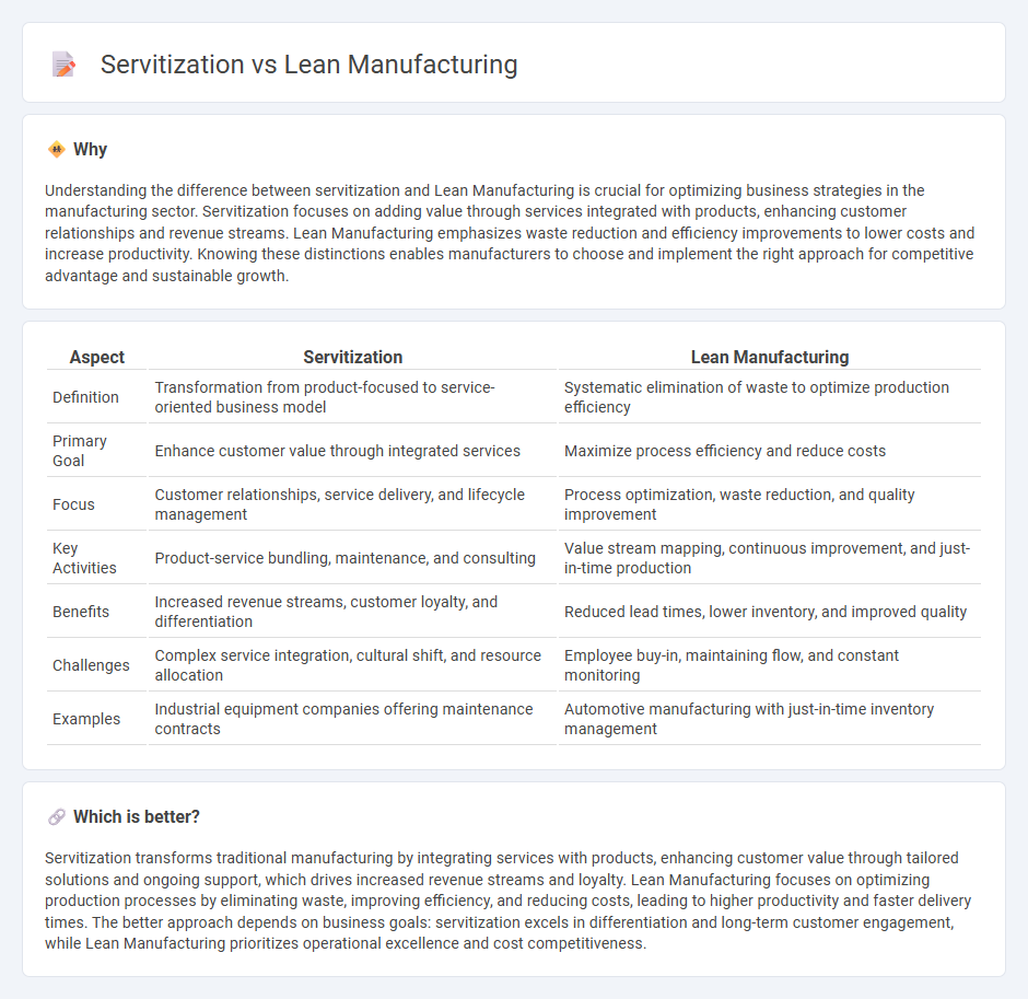 Servitization vs Lean Manufacturing in Manufacturing