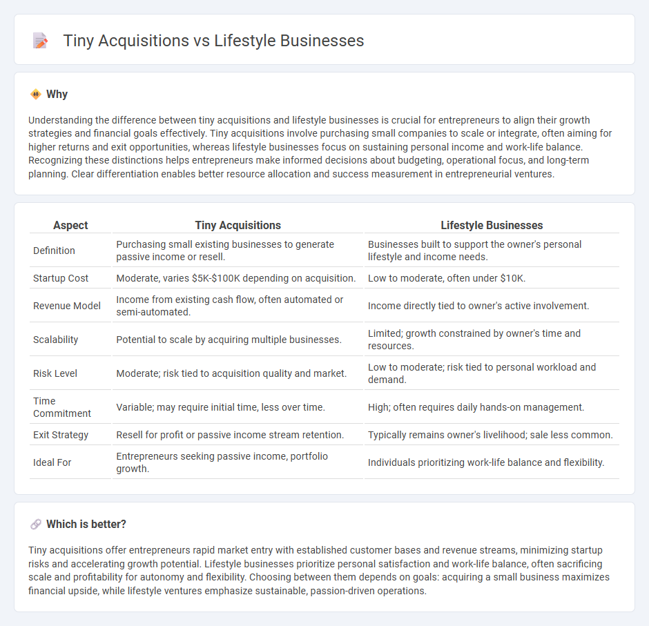 Tiny Acquisitions vs Lifestyle Businesses in Entrepreneurship