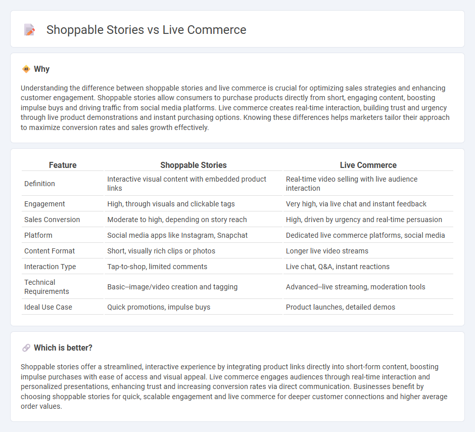 Shoppable Stories vs Live Commerce in Sales