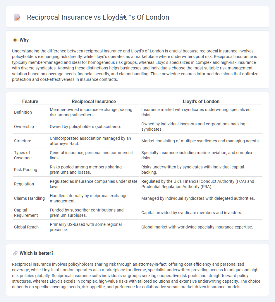 Reciprocal Insurance vs Lloyd’S Of London in Insurance
