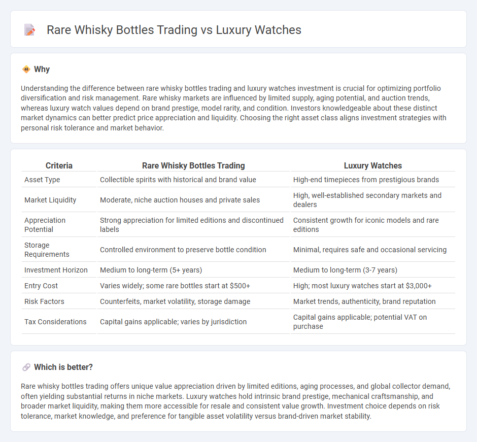 Rare Whisky Bottles Trading vs Luxury Watches in Investment