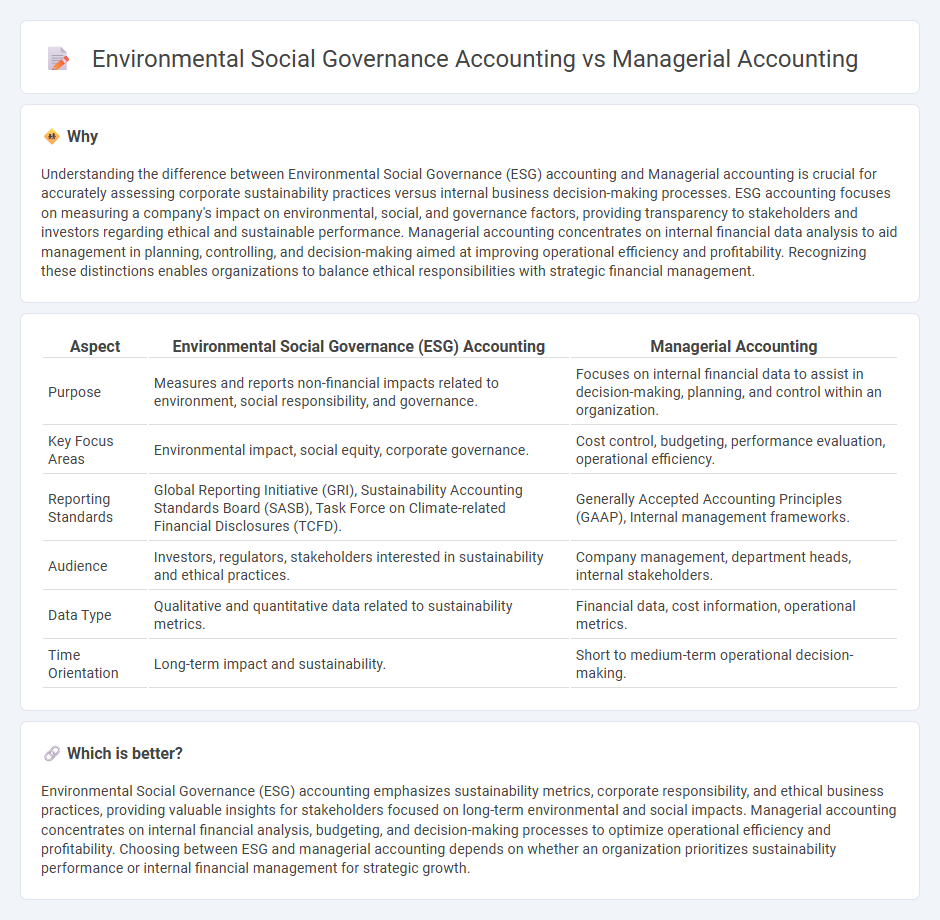 Environmental Social Governance Accounting vs Managerial Accounting in Accounting
