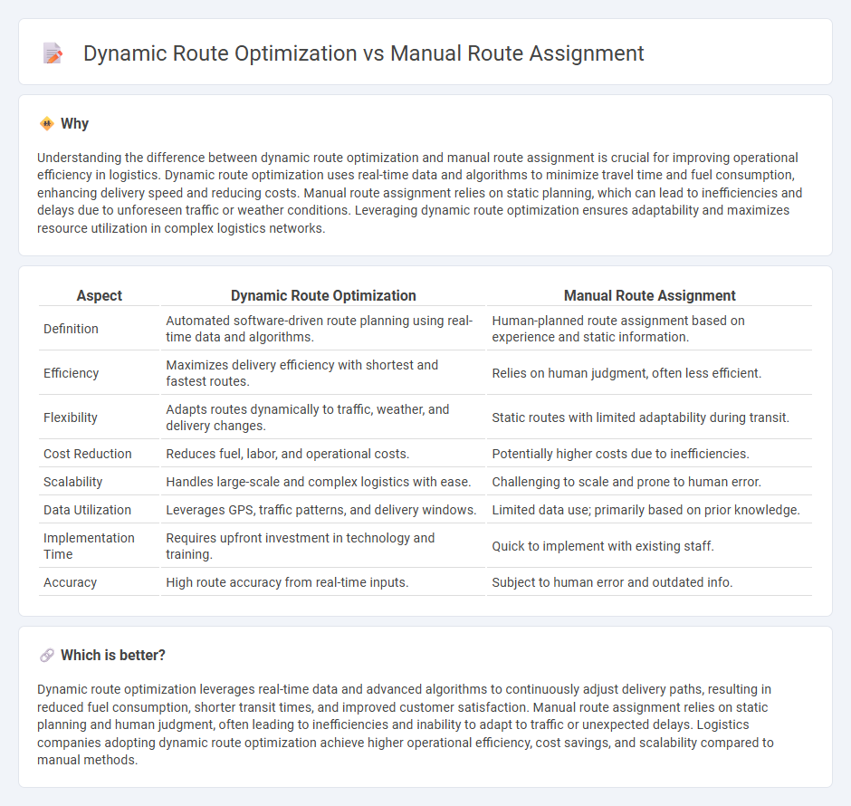 Dynamic Route Optimization vs Manual Route Assignment in Logistics