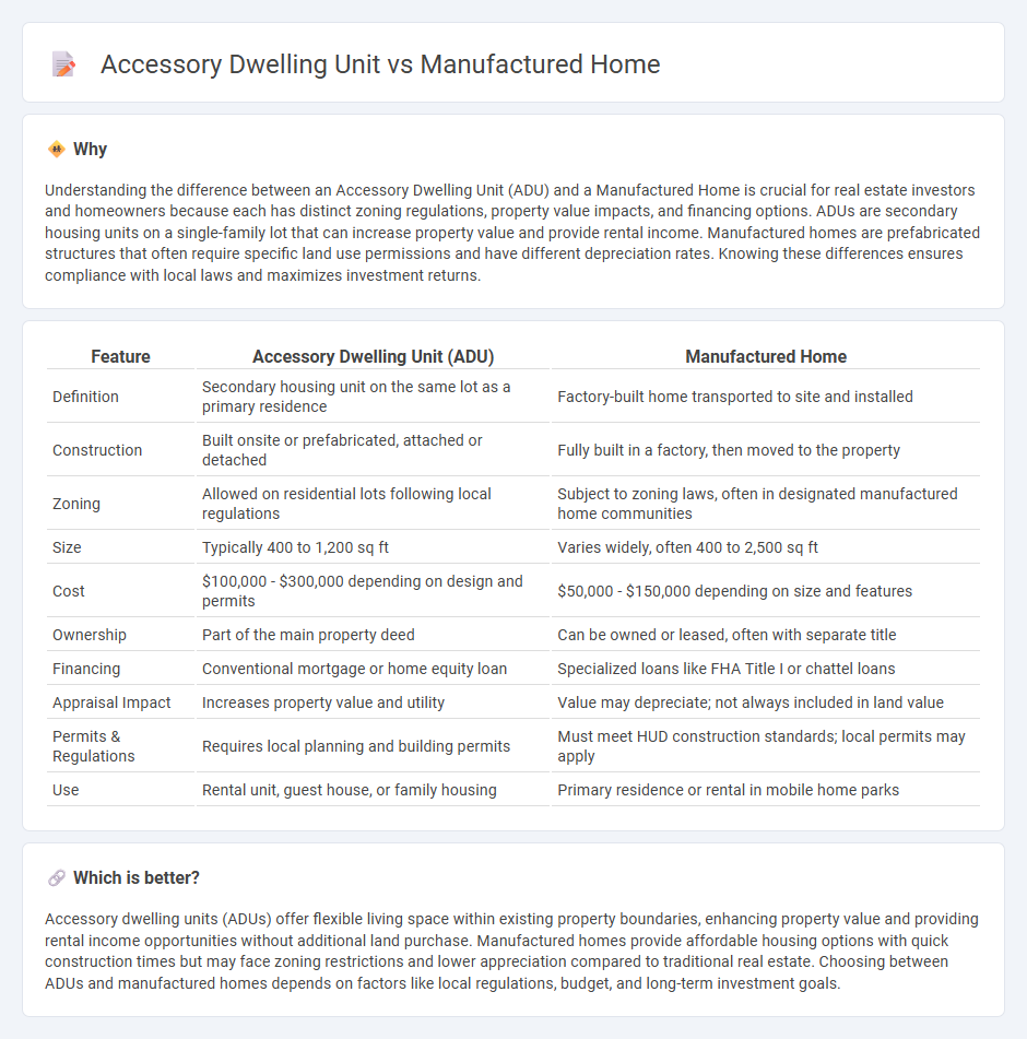 Accessory Dwelling Unit vs Manufactured Home in Real Estate
