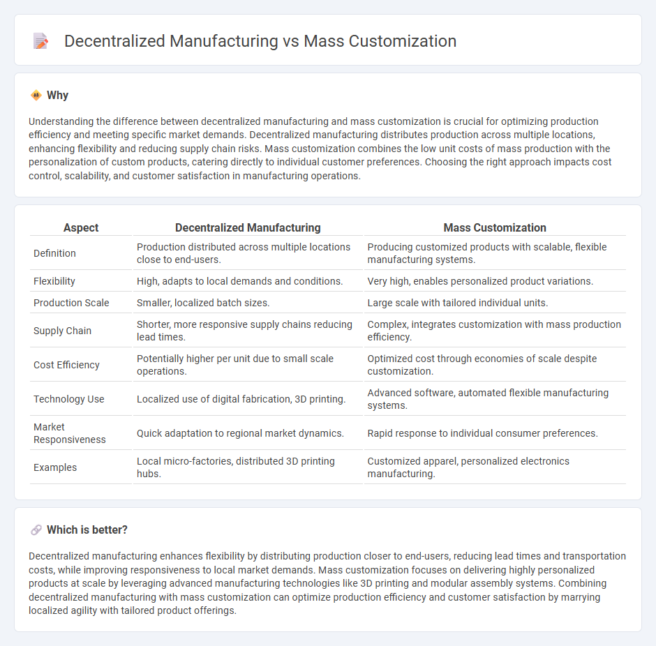 Decentralized Manufacturing vs Mass Customization in Manufacturing