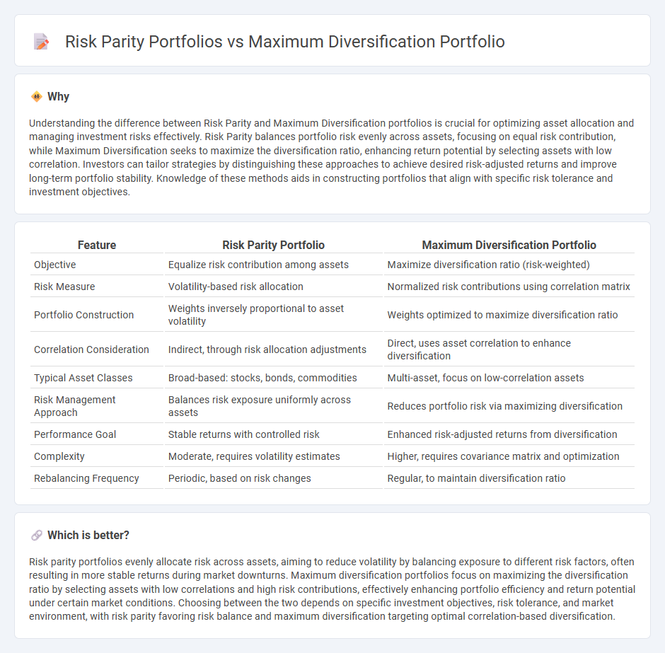 Risk Parity Portfolios vs Maximum Diversification Portfolio in Finance