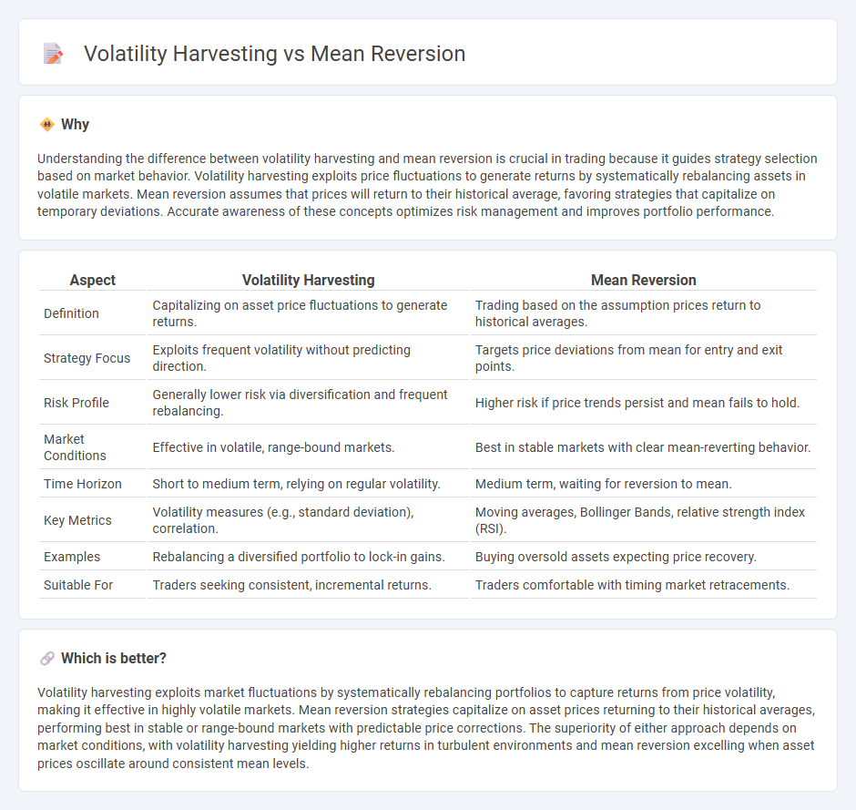 Volatility Harvesting vs Mean Reversion in Trading