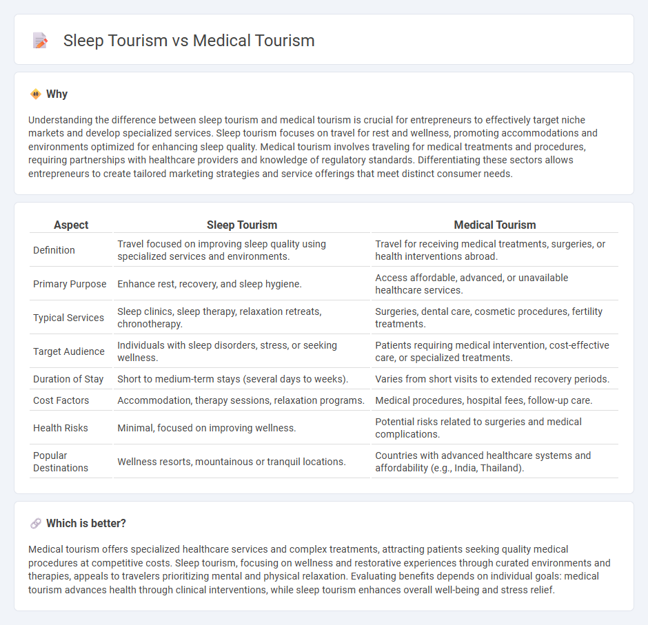 Sleep Tourism vs Medical Tourism in Entrepreneurship