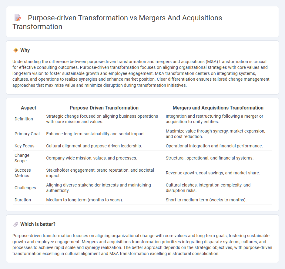 Purpose-Driven Transformation vs Mergers And Acquisitions Transformation in Consulting