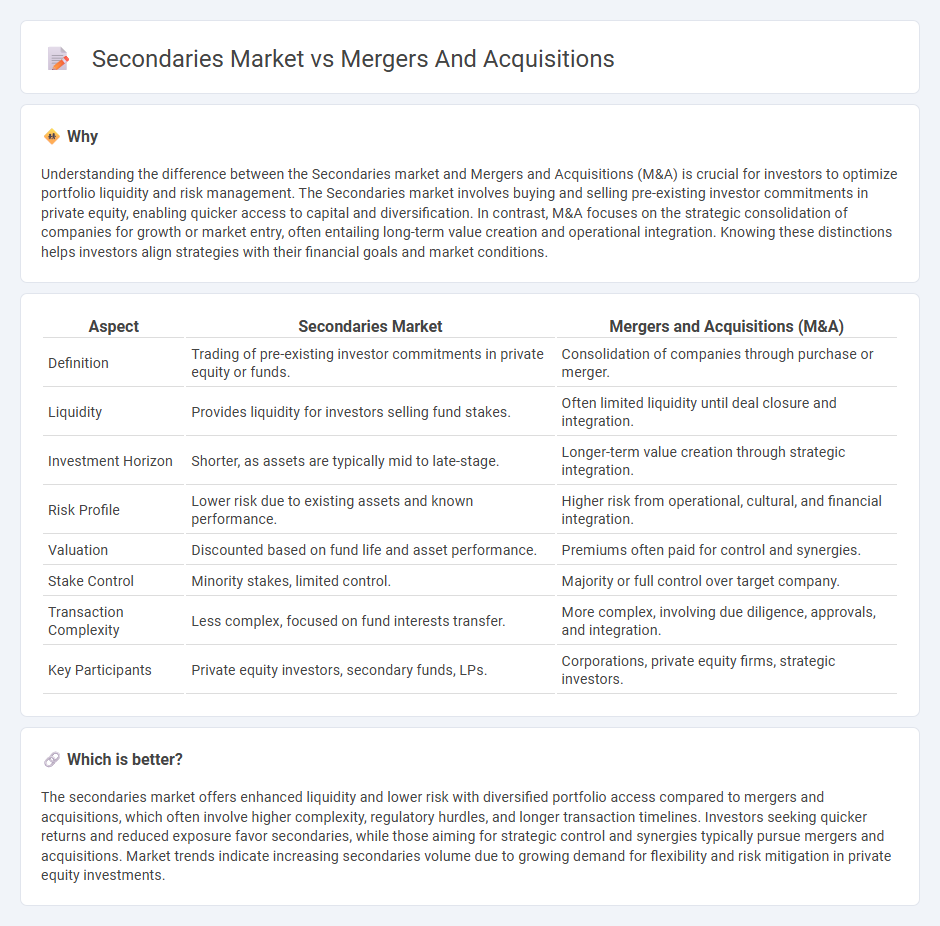 Secondaries Market vs Mergers And Acquisitions in Investment