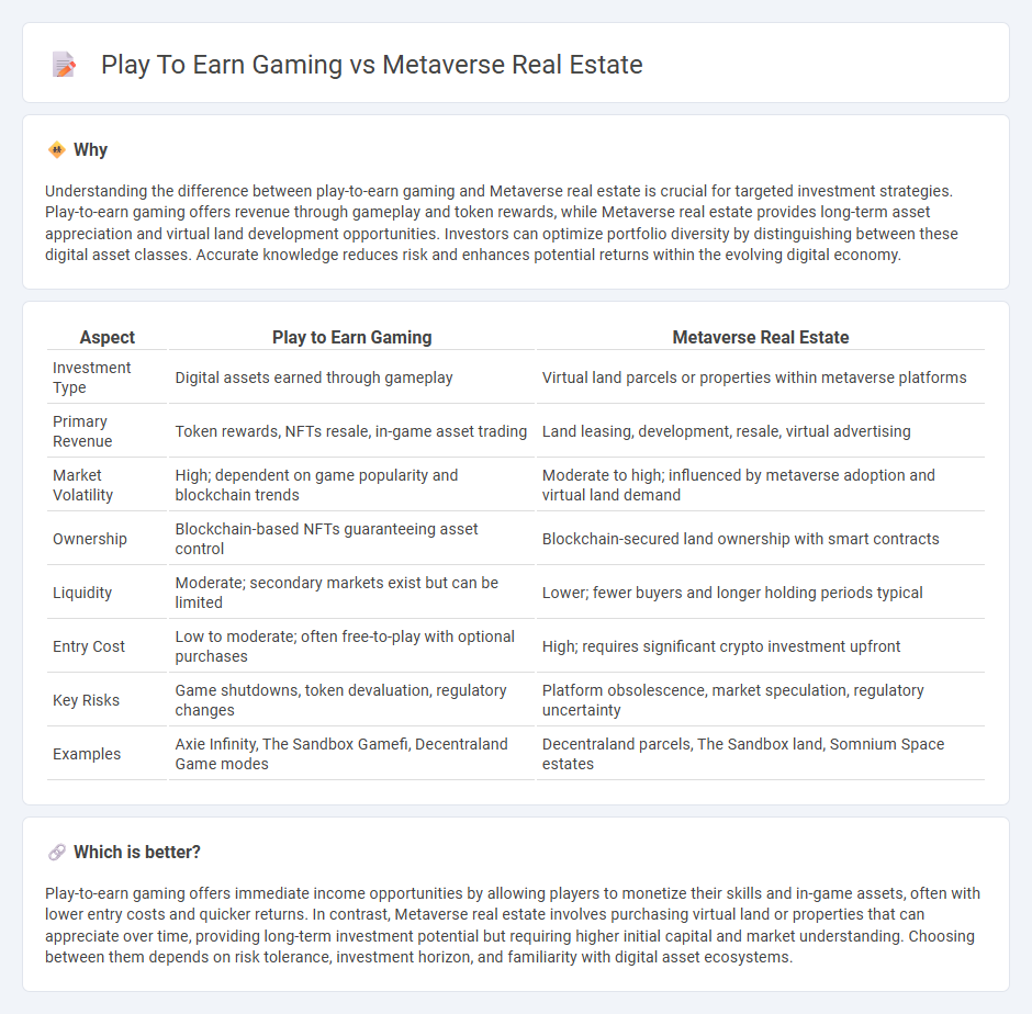 Play To Earn Gaming vs Metaverse Real Estate in Investment