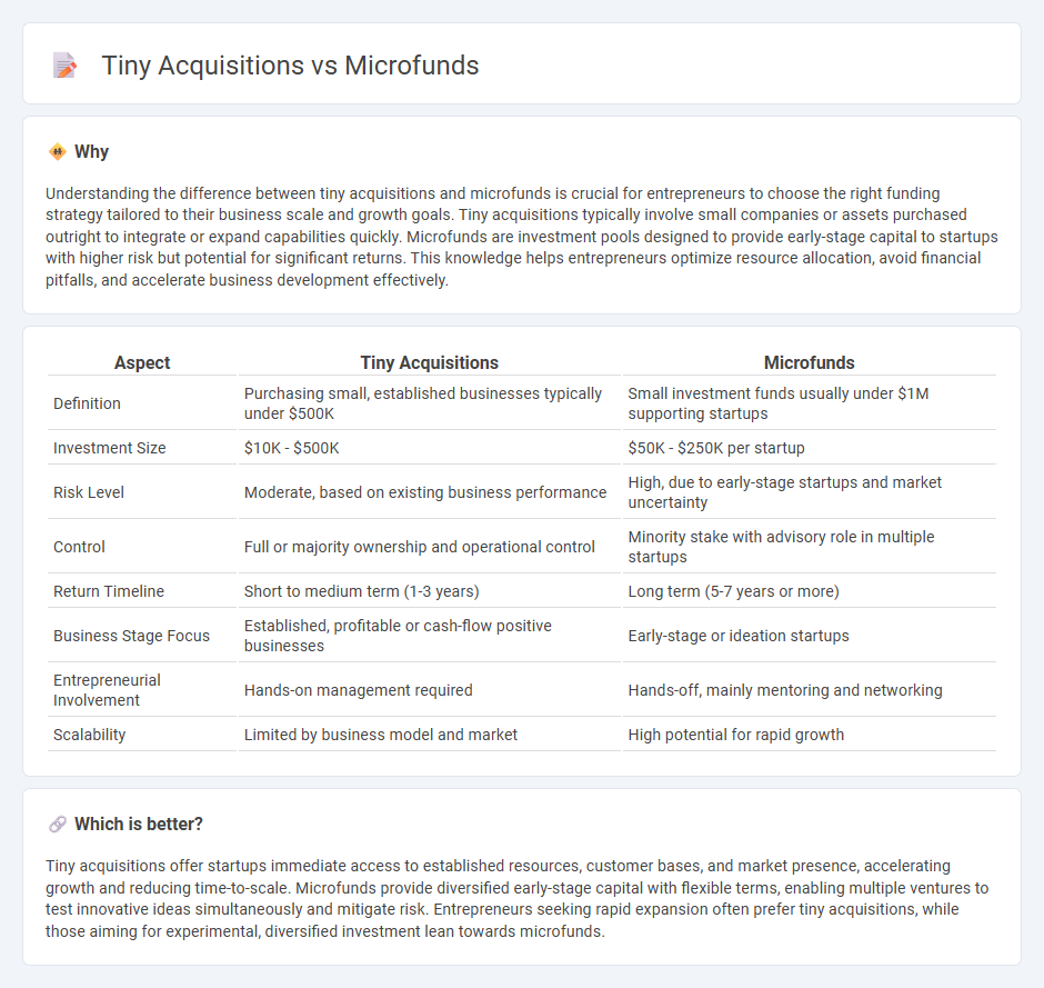 Tiny Acquisitions vs Microfunds in Entrepreneurship