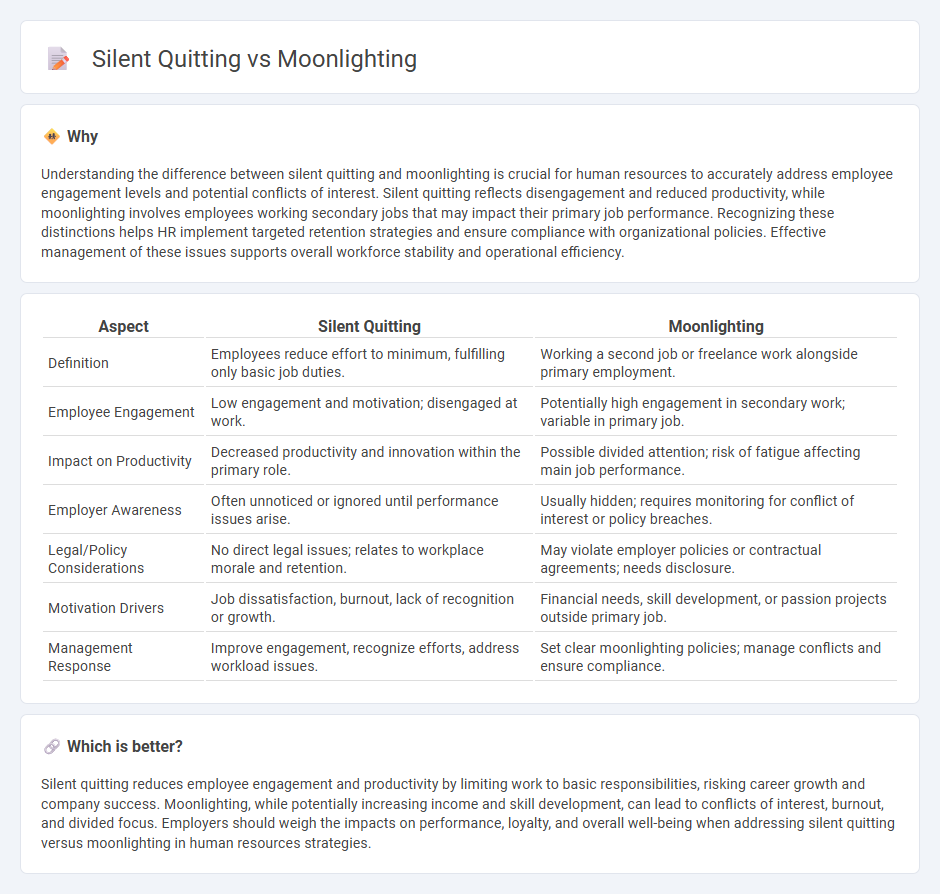Silent Quitting vs Moonlighting in Human Resources