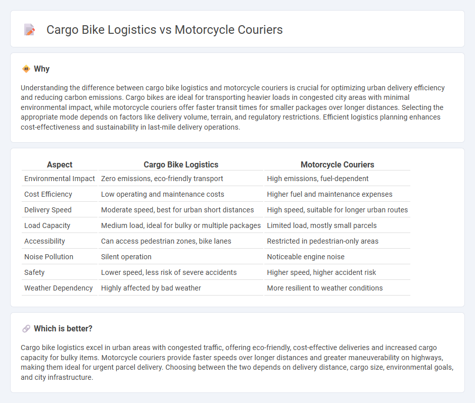 Cargo Bike Logistics vs Motorcycle Couriers in Logistics