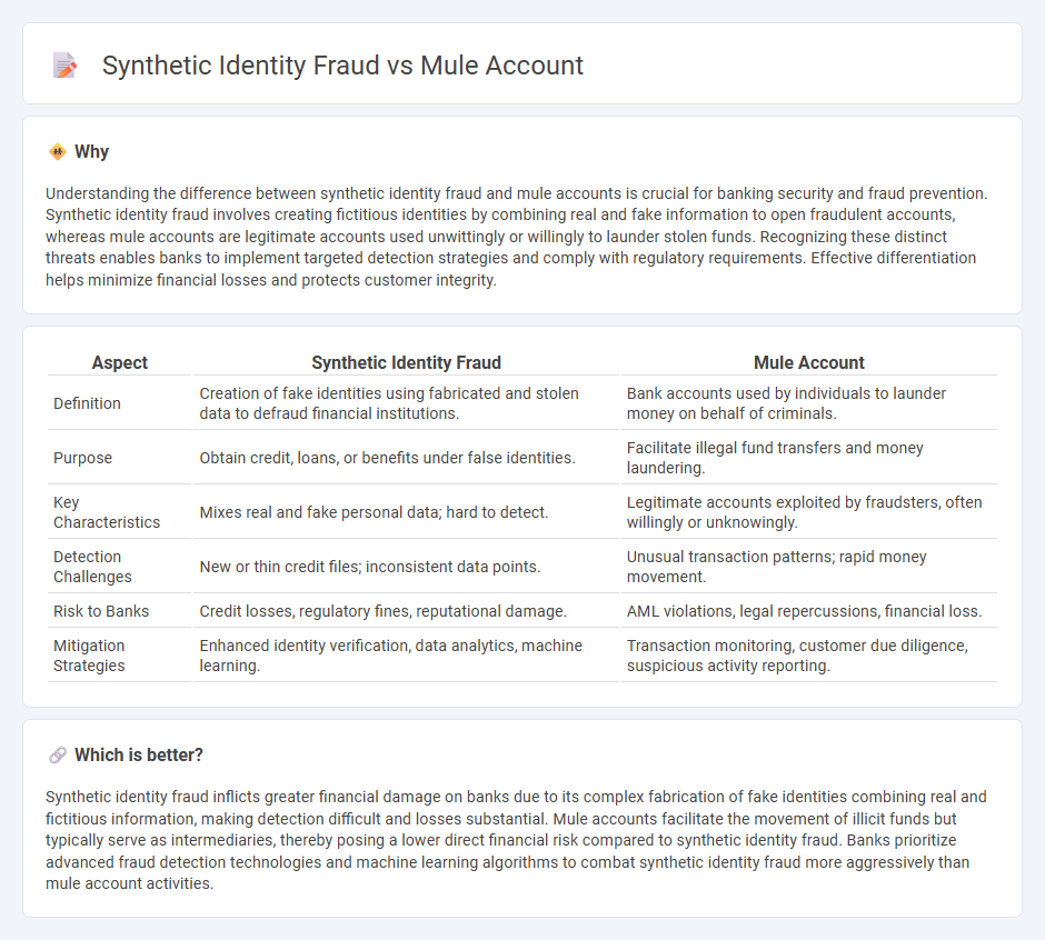 Synthetic Identity Fraud vs Mule Account in Banking