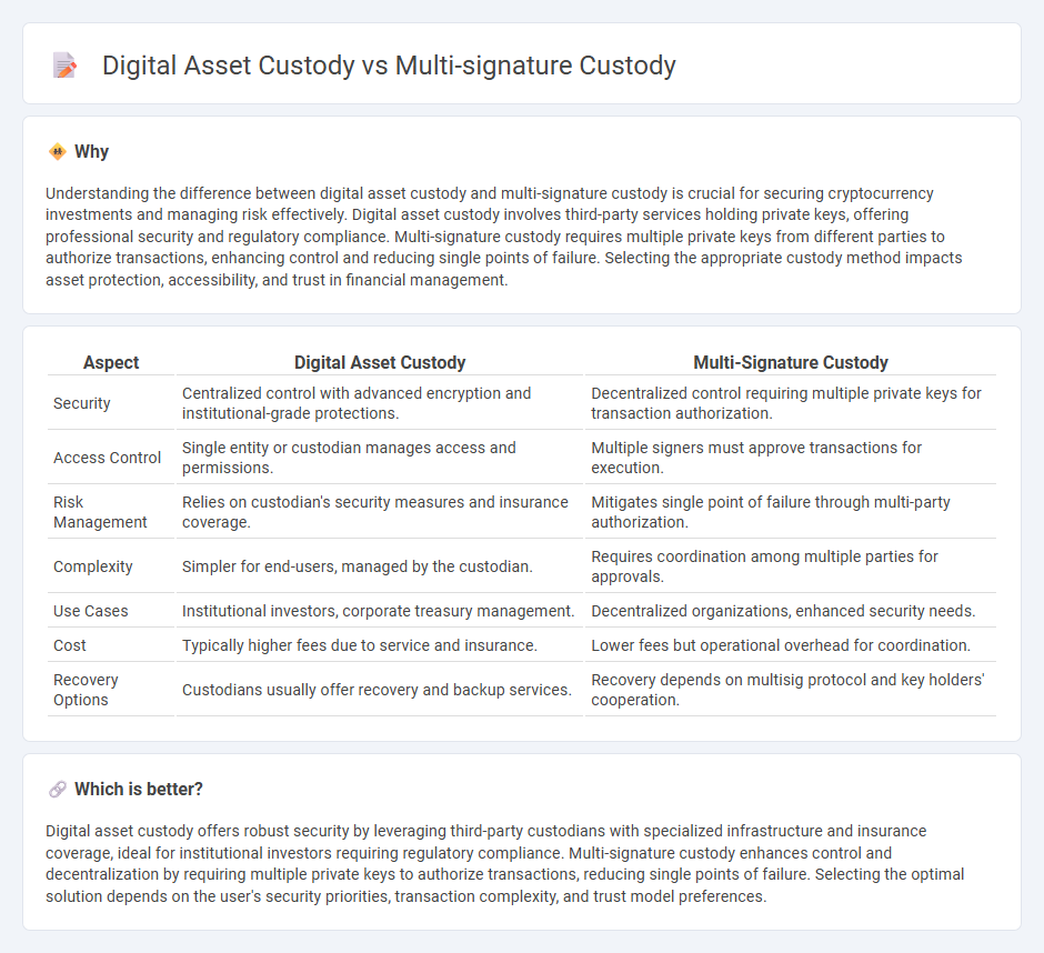 Digital Asset Custody vs Multi-Signature Custody in Finance