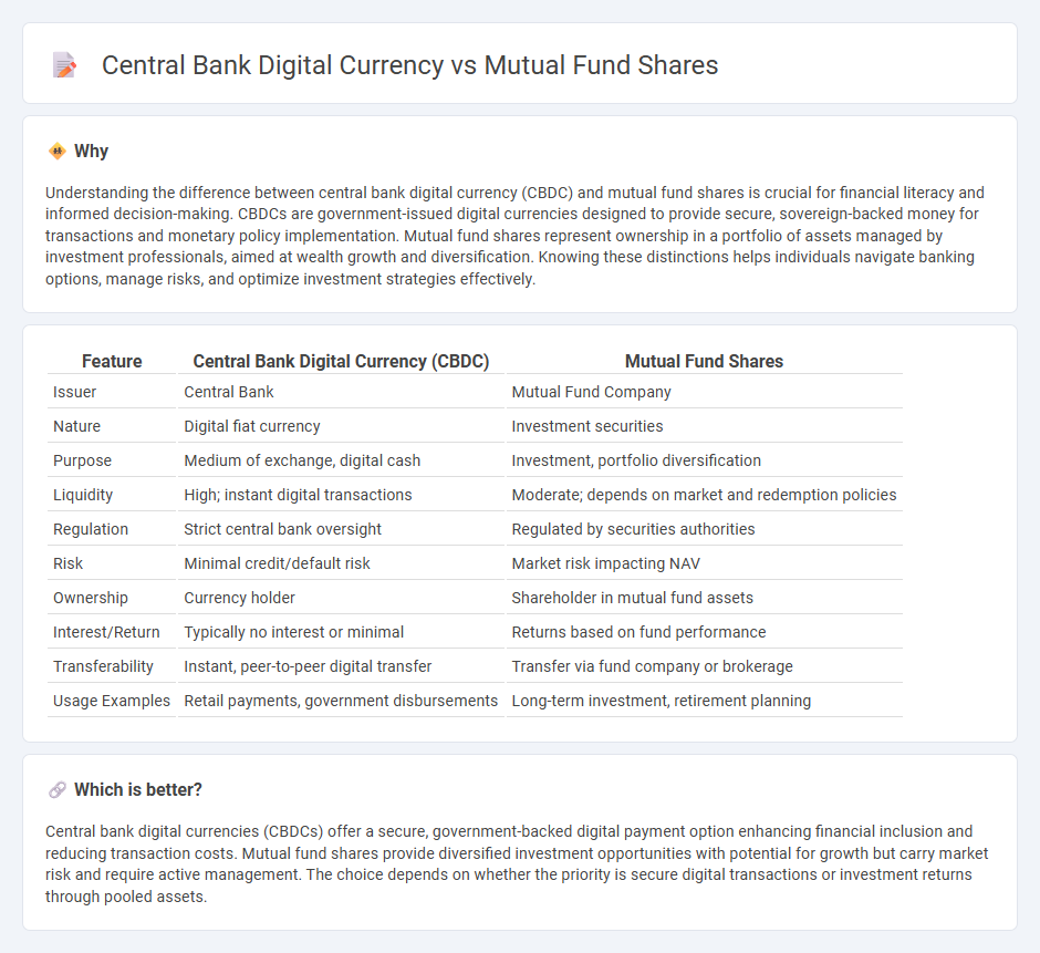 Central Bank Digital Currency vs Mutual Fund Shares in Banking