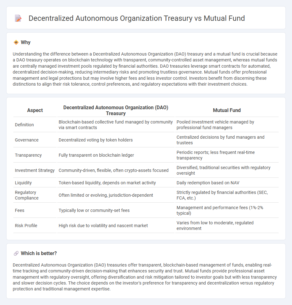 Decentralized Autonomous Organization Treasury vs Mutual Fund in Finance
