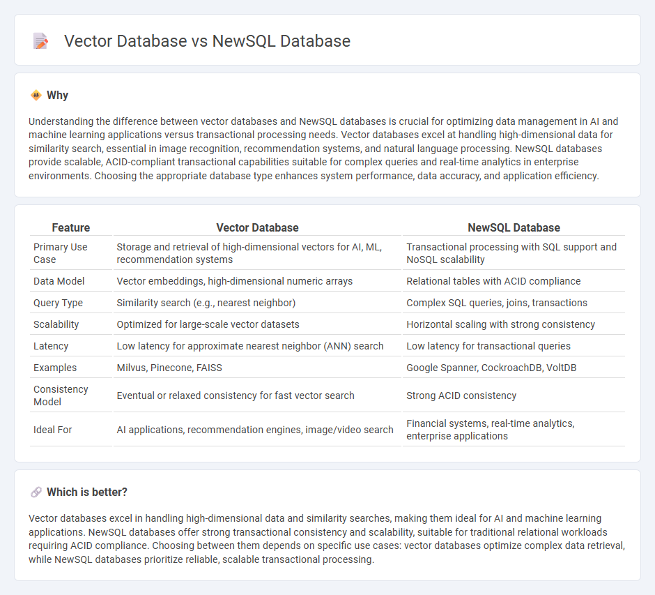 Vector Database vs Newsql Database in Technology