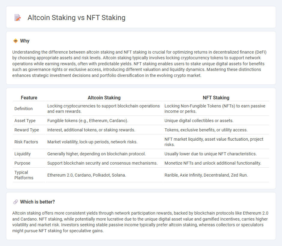 Altcoin Staking vs Nft Staking in Finance