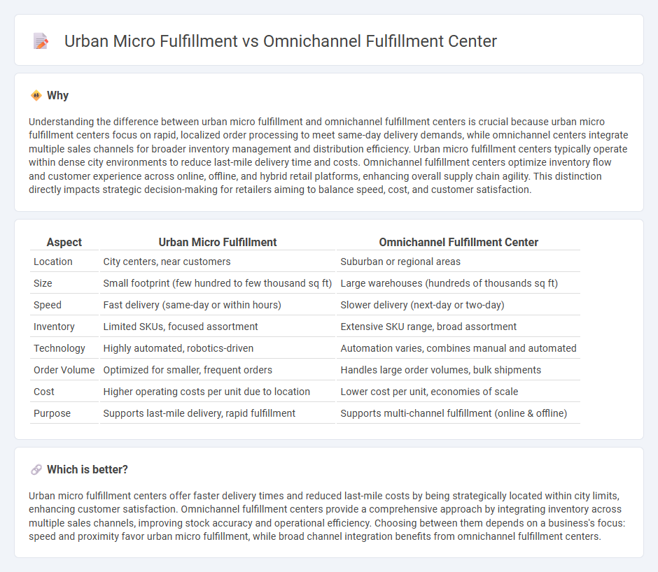 Urban Micro Fulfillment vs Omnichannel Fulfillment Center in Logistics