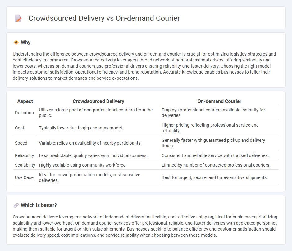 Crowdsourced Delivery vs On-Demand Courier in Commerce