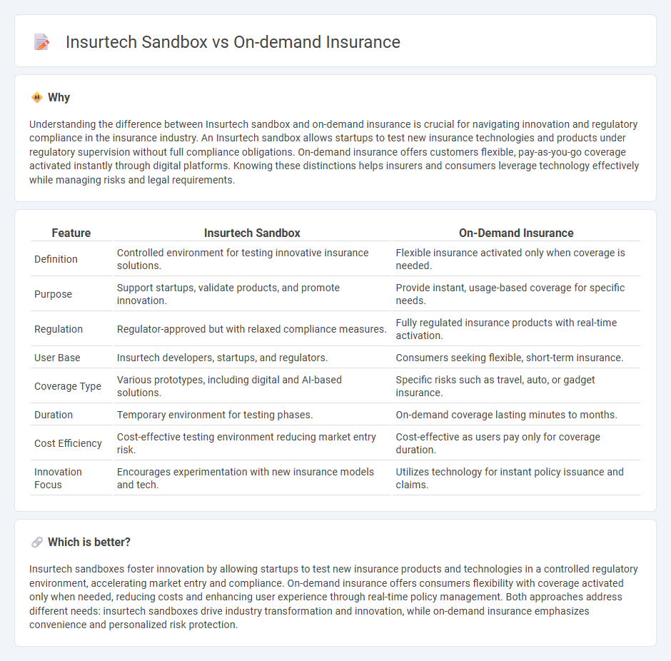 Insurtech Sandbox vs On-Demand Insurance in Insurance