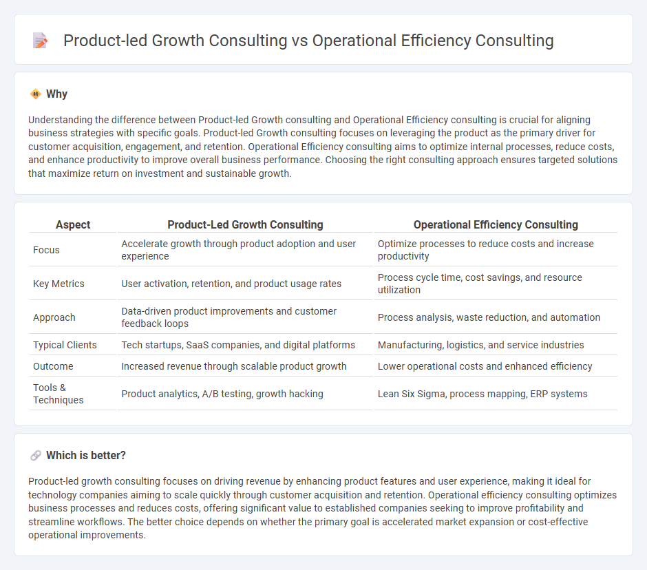 Product-Led Growth Consulting vs Operational Efficiency Consulting in Consulting