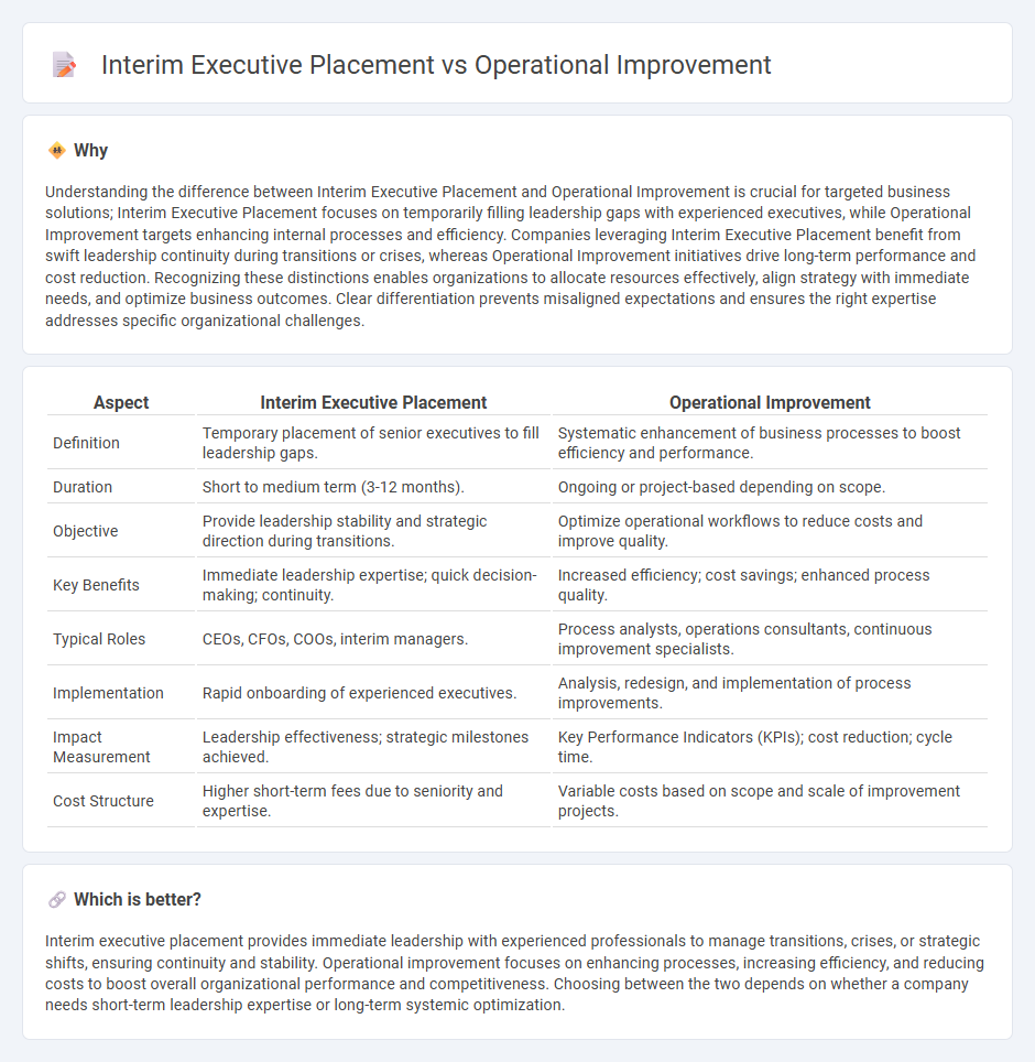 Interim Executive Placement vs Operational Improvement in Consulting