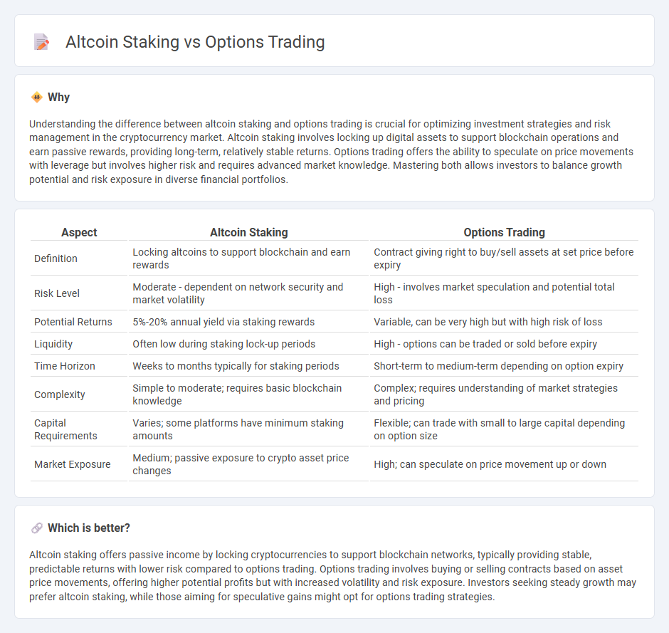 Altcoin Staking vs Options Trading in Finance