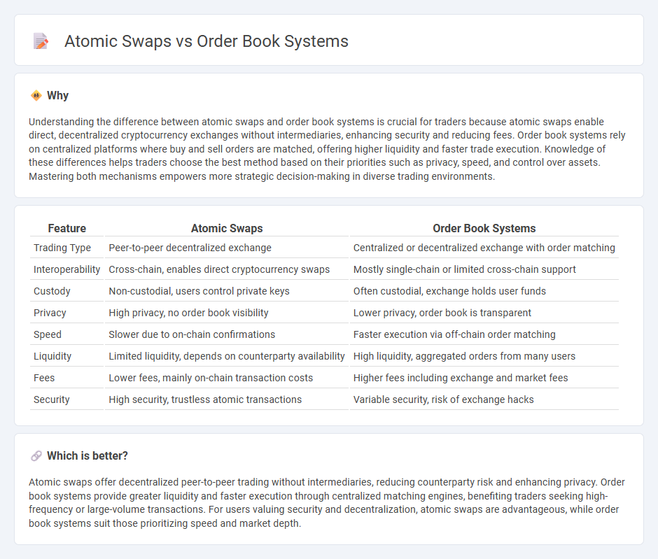 Atomic Swaps vs Order Book Systems in Trading