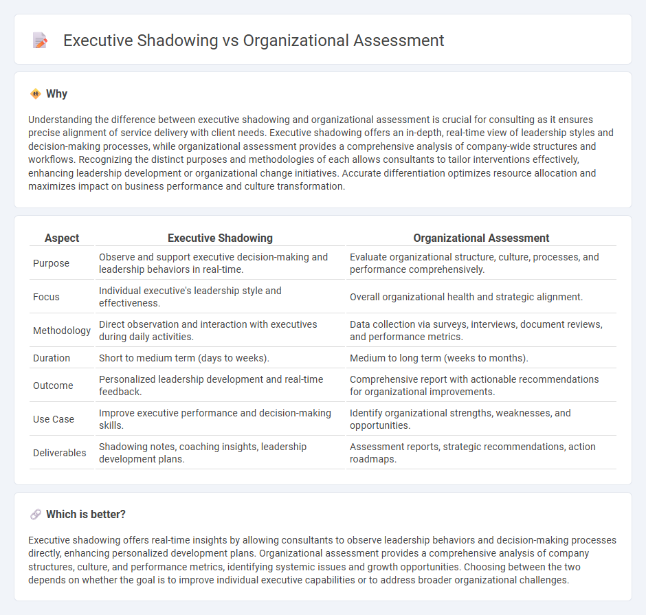 Executive Shadowing vs Organizational Assessment in Consulting