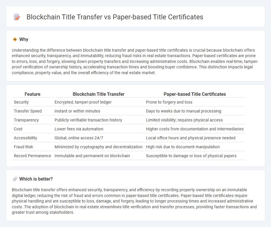 Blockchain Title Transfer vs Paper-Based Title Certificates in Real Estate