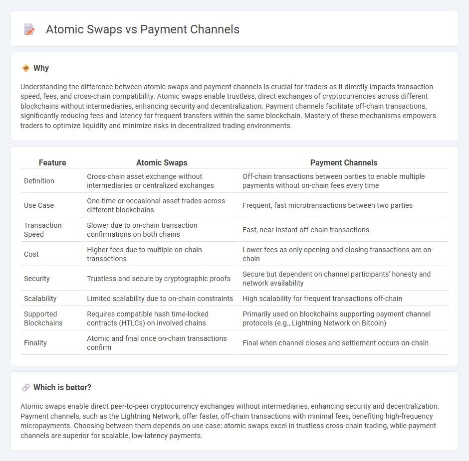 Atomic Swaps vs Payment Channels in Trading