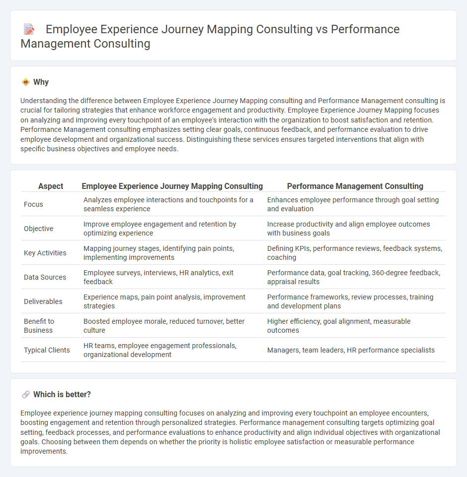 Employee Experience Journey Mapping Consulting vs Performance Management Consulting in Consulting