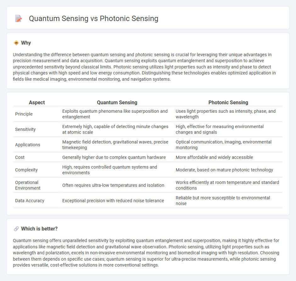 Quantum Sensing vs Photonic Sensing in Technology