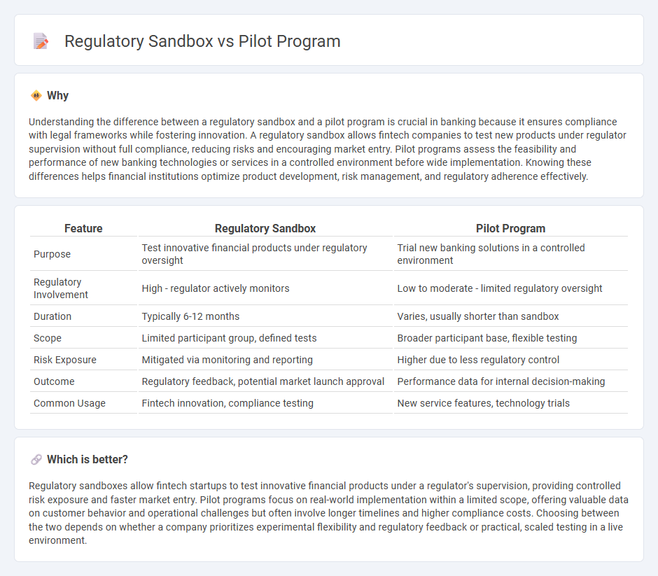 Regulatory Sandbox vs Pilot Program in Banking